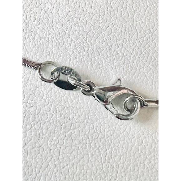 925 Sterling Silver Snake Chain 18” Necklace w/ Heart Pendant Dancing CZ - Picture 5 of 7